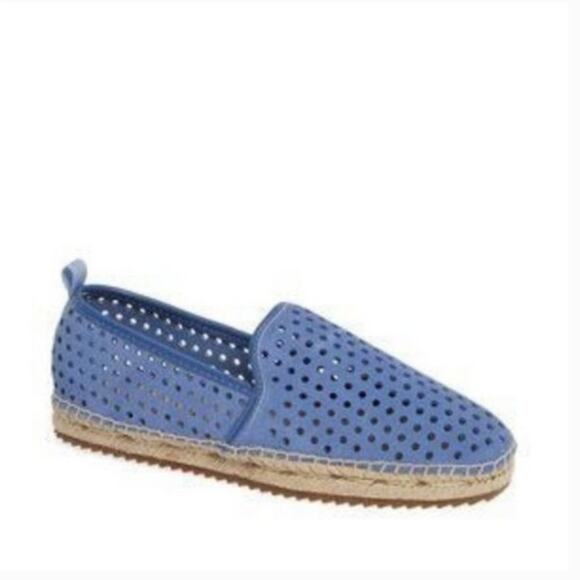 Bill Blass Sutton Perforated Blue Espadrille Flat Size 7 - Picture 11 of 11